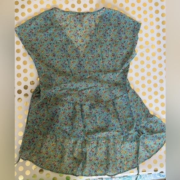 Eyelash Couture Green Pleated Peplum Sundress - Picture 3 of 3